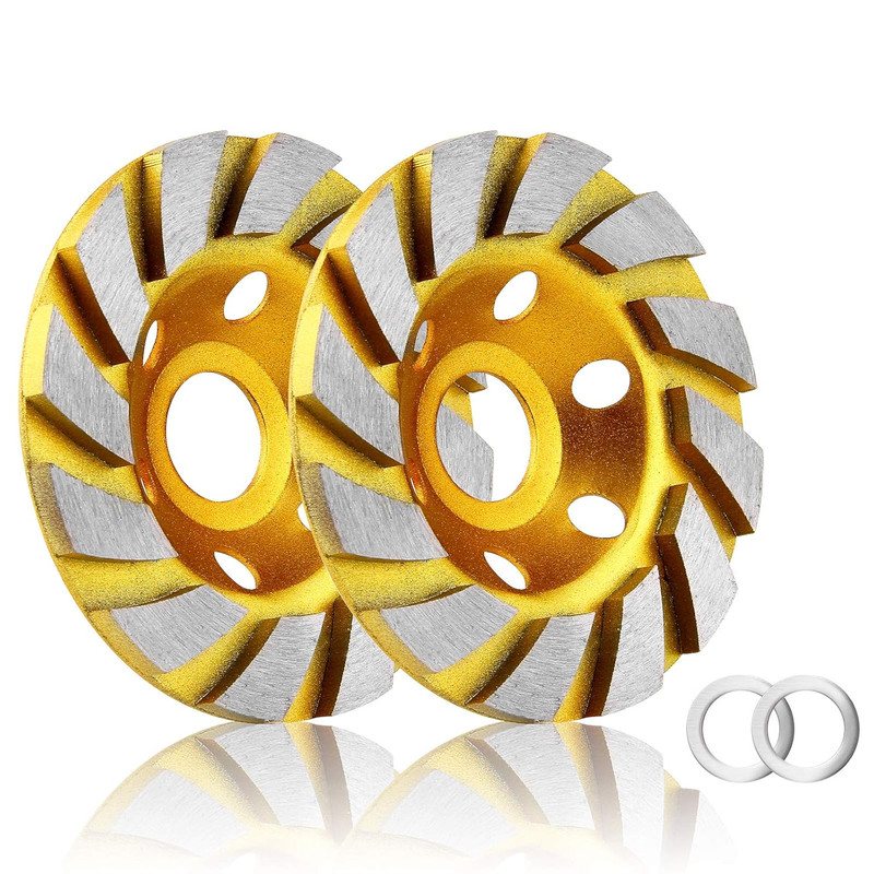 2 Pcs 4 inch Diamond Segment Grinding Wheel Disc Grinder Cup Concrete Stone Cut