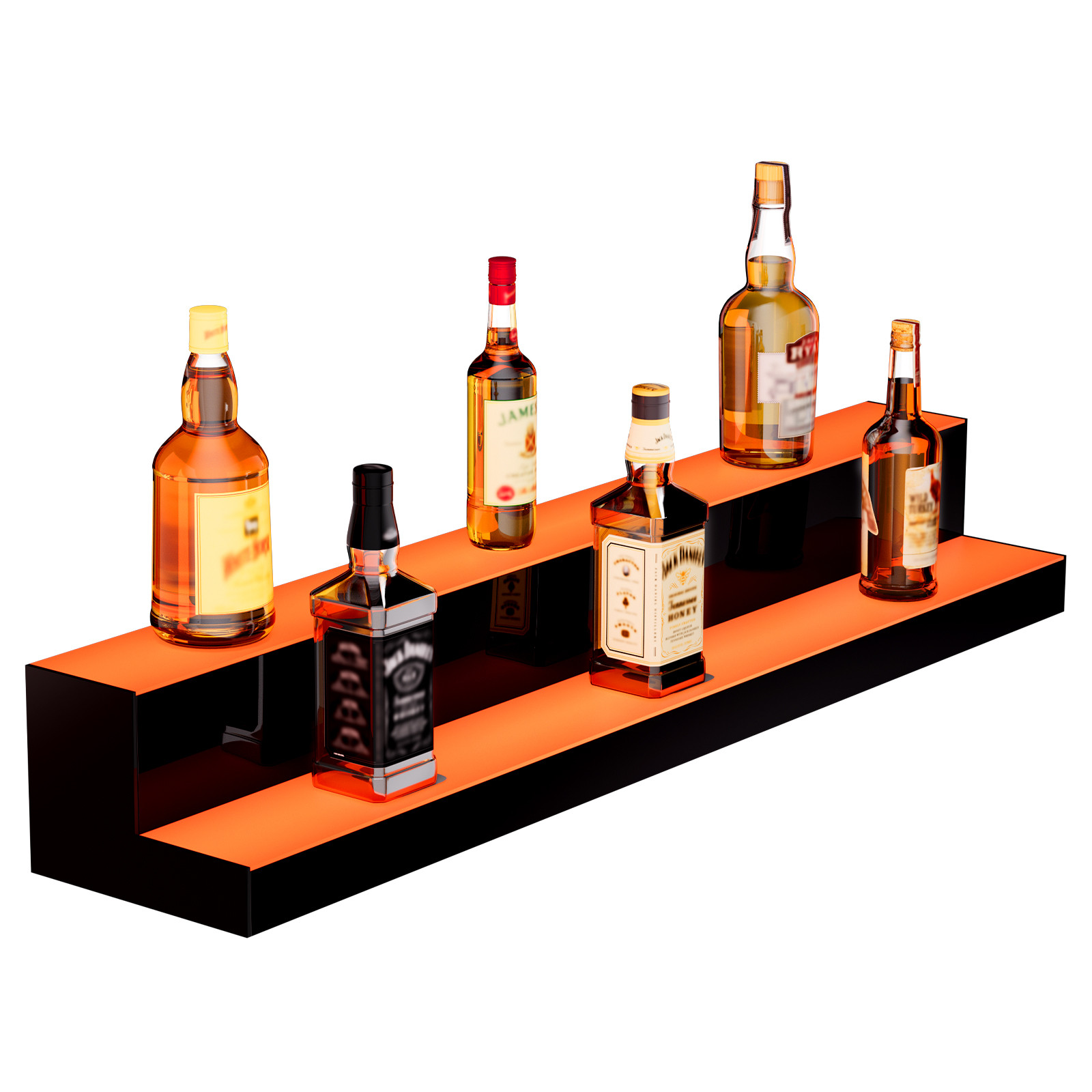 VEVOR LED Lighted Liquor Bottle Display Bar Shelf RF & App Control 40" 2-Step