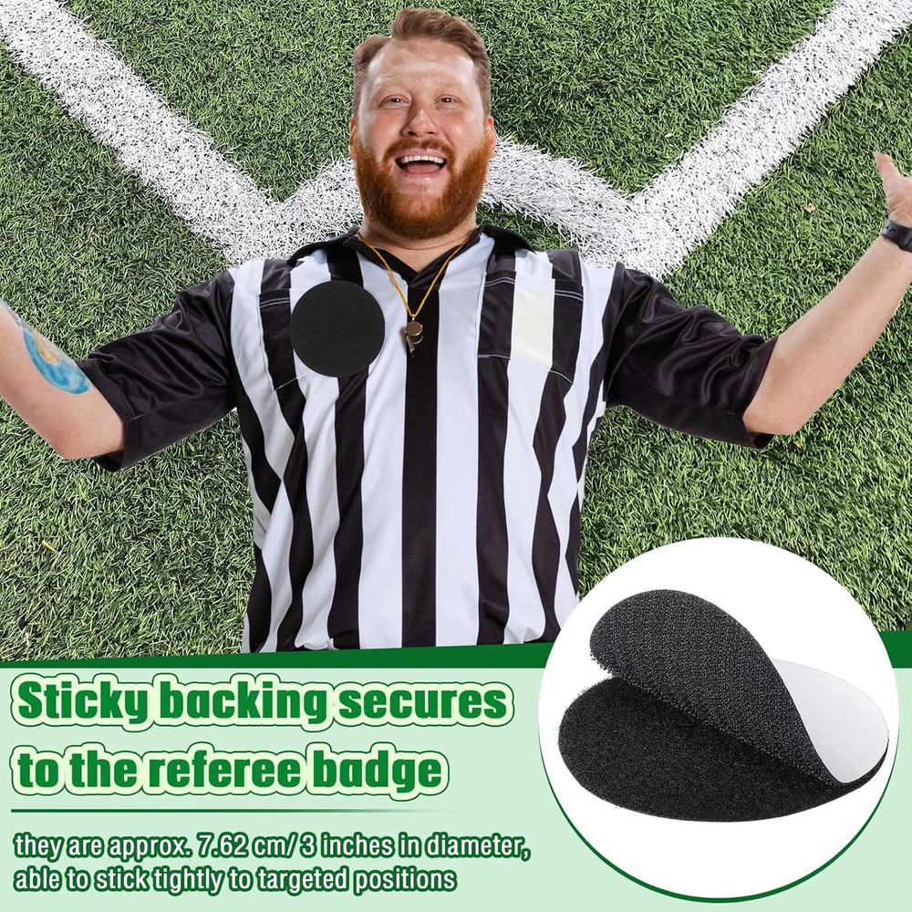 CHENGU 12 Pairs Referee Patch Hook and Loop Dots 3 Inch Self Sticky Circle round