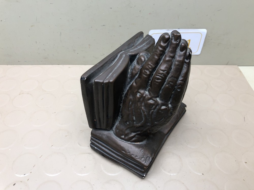 Vintage Chalkware Praying Hands Bookend