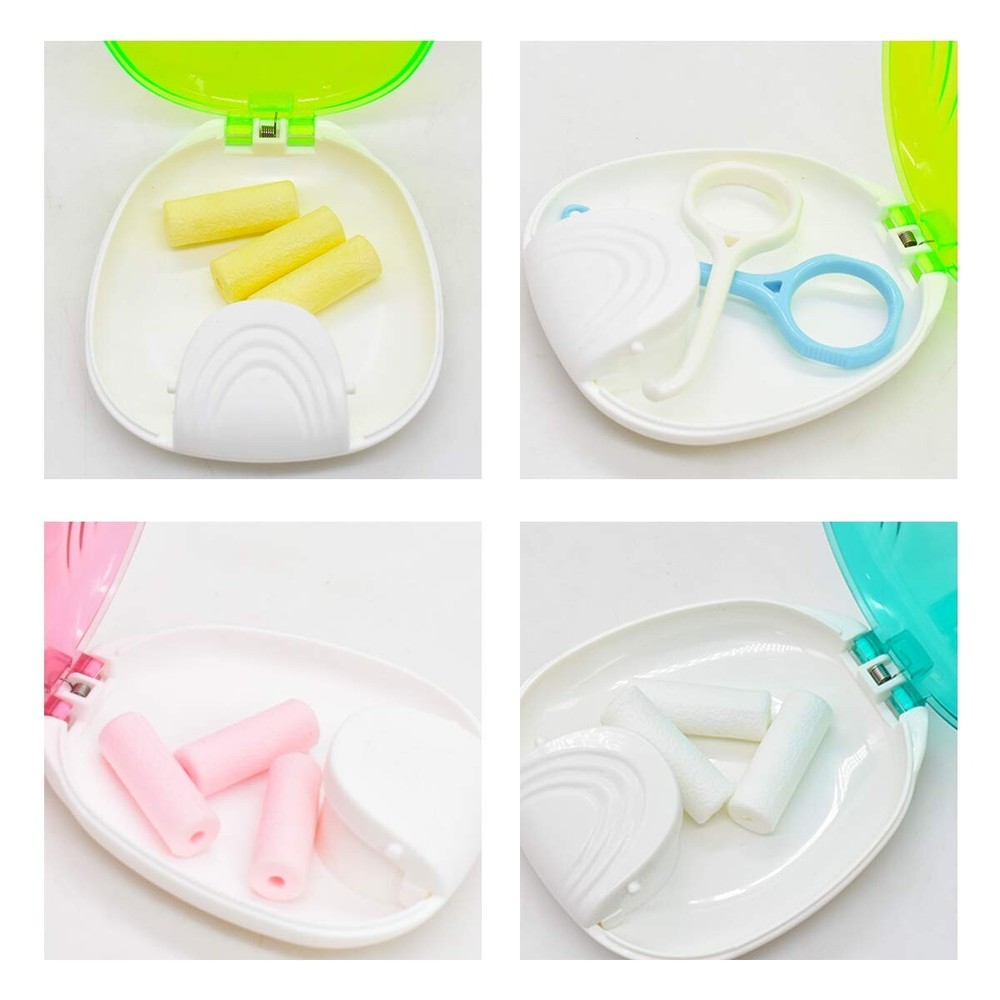 2 Pcs Denture Retainer Case Transparent Push-Type Orthodontic Mouth guard Case