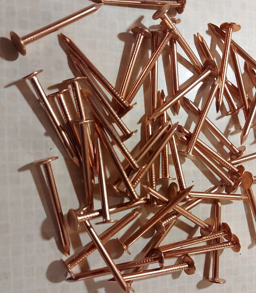 1 3/4" Smooth Shank Solid Copper Slating Nails 10 gauge (50 pcs)