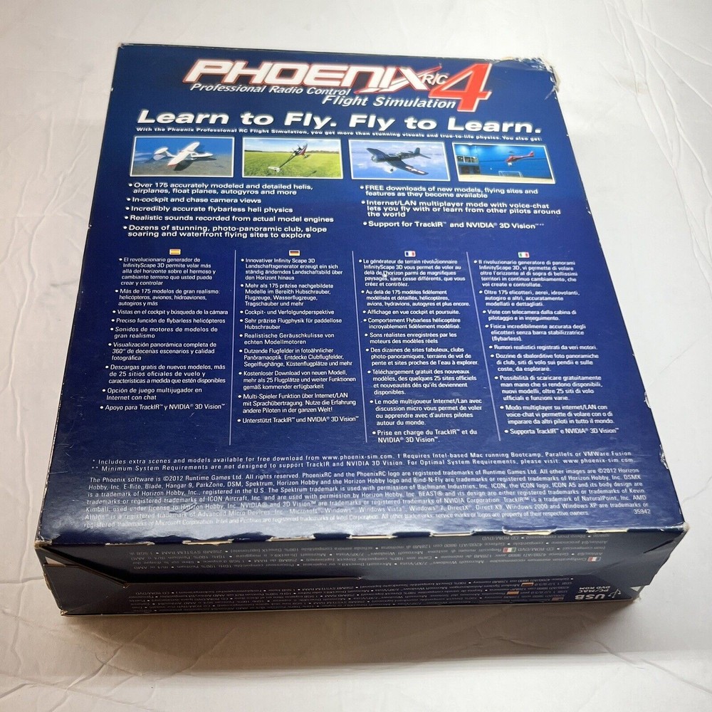 Phoenix R/C 4 Professional RC Flight Simulation 2012 EMPTY BOX ONLY DAMAGED PICS