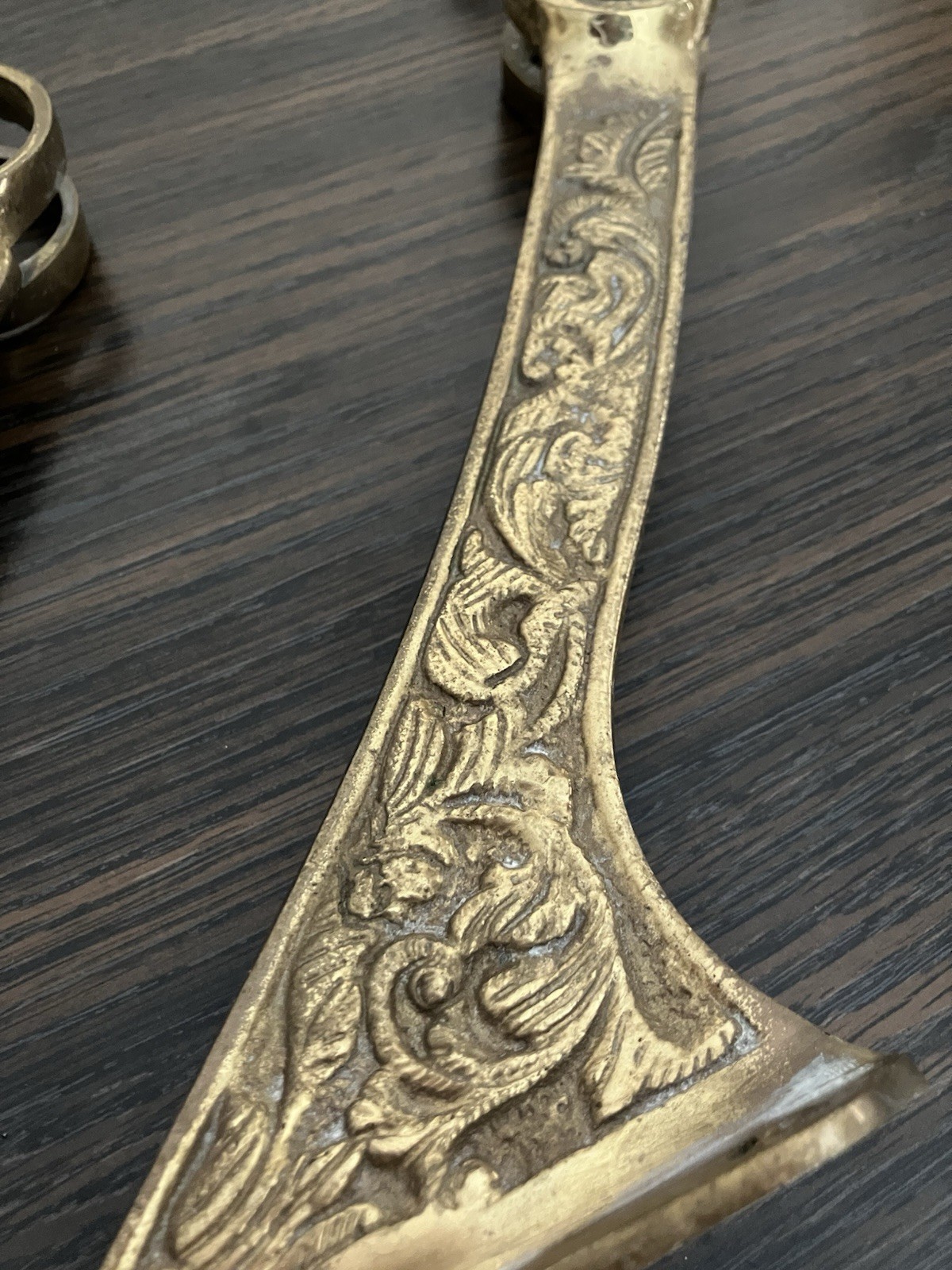 Antique Victorian Style Aged Brass Bar Footrest Brackets Set of 7