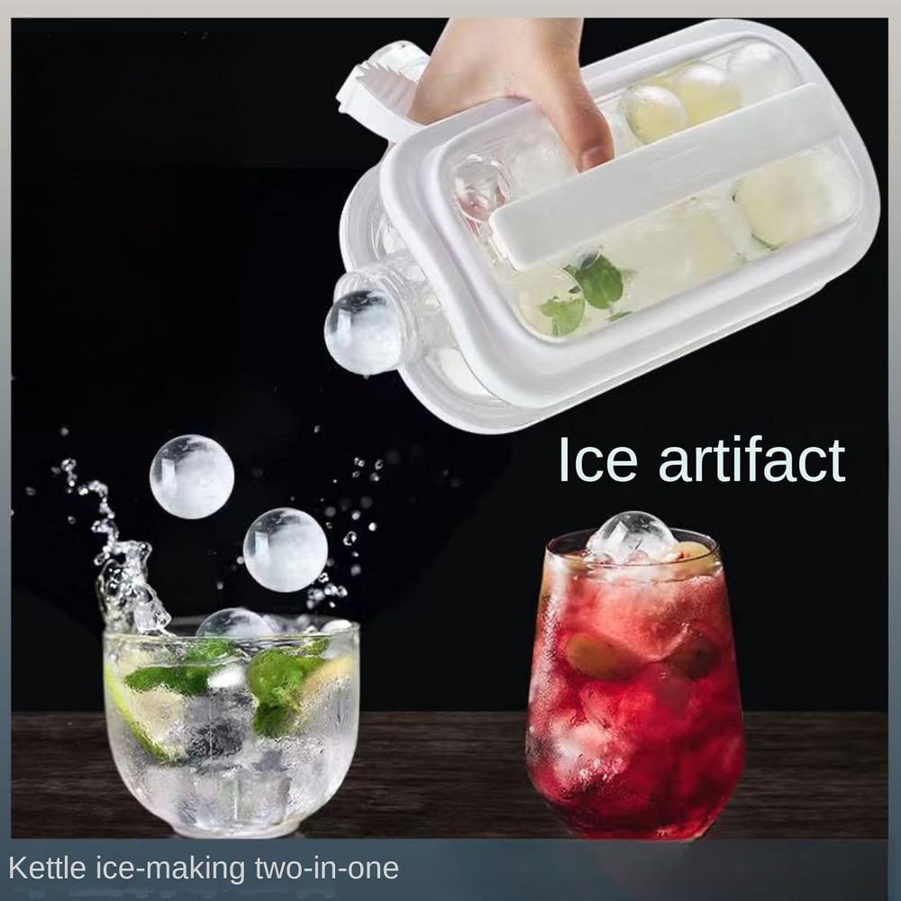 Super Convenient Foldable Ice Maker & Ice Bucket Combo with Silicone Ice Ball Mo