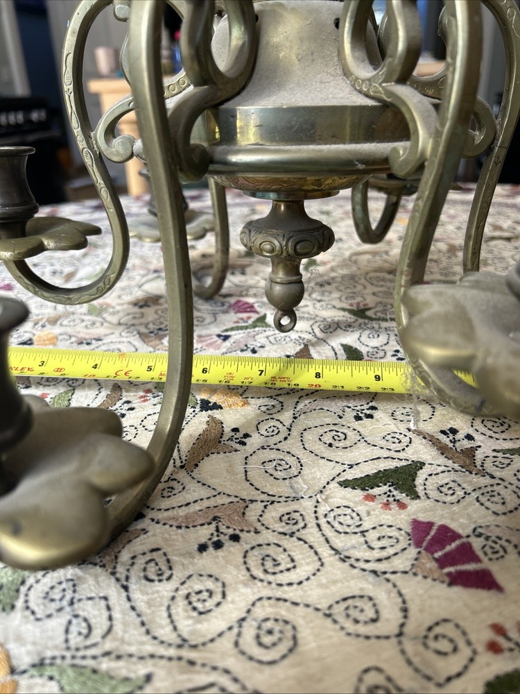 Solid Brass Hanging Chandelier 19c?