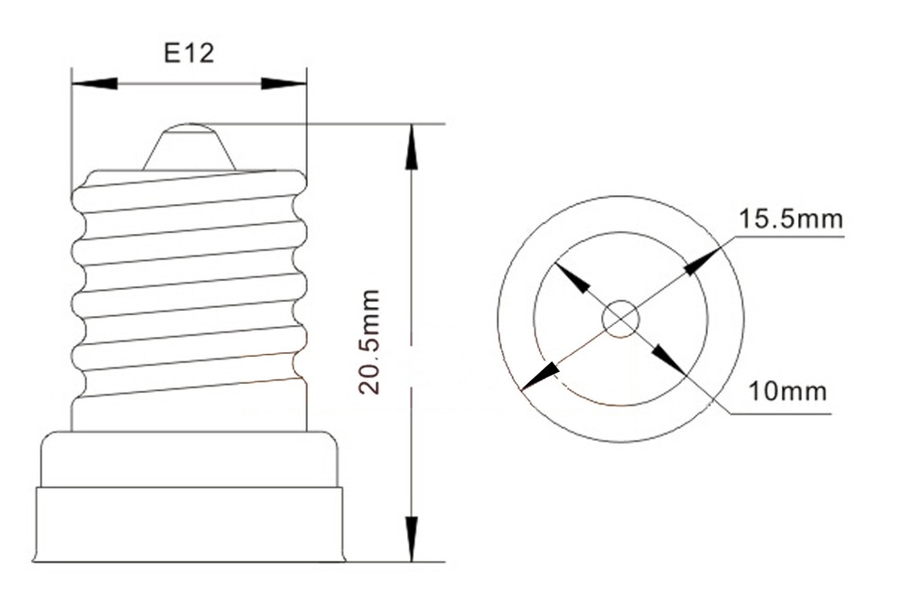 1pc US E12 To E10 Candelabra Base Socket LED Light Bulb Lamp Adapter Converter