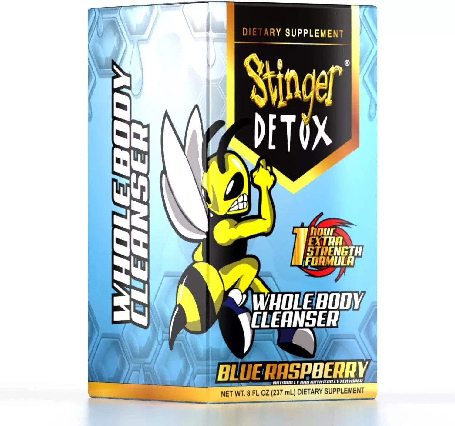 Stinger Detox Whole Body Cleanser 1 Hour Extra Strength – Blue Raspberry - 8 OZ