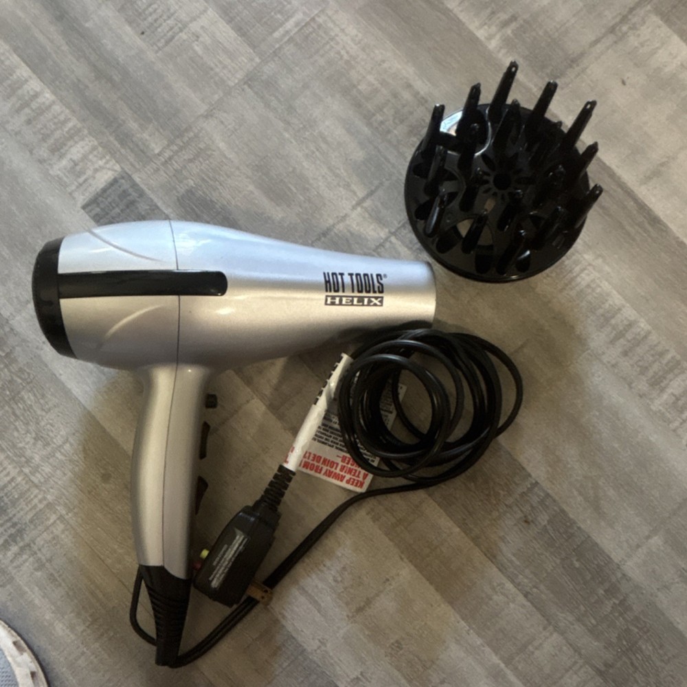 Hot Tools Helix Professional Hair Dryer Diffuser Attachment Silver Black