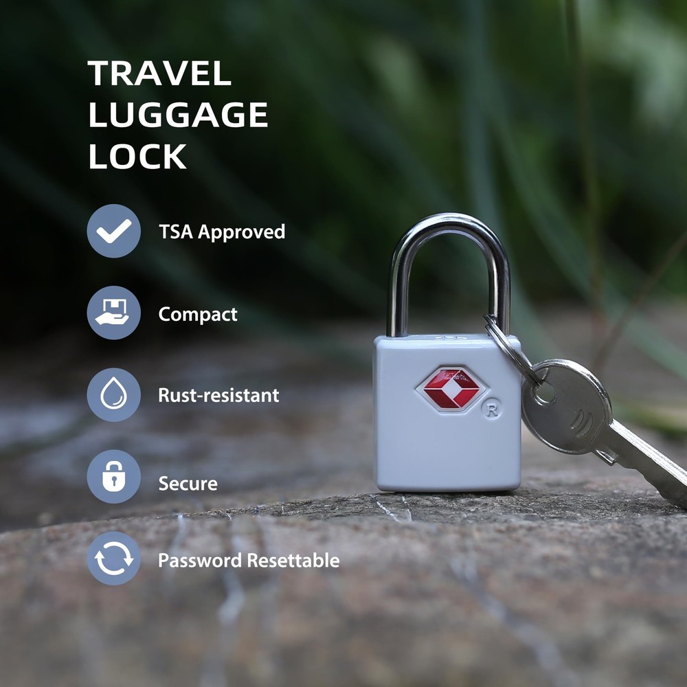UP Security Luggage Locks TSA Approved 4 Pack, for Gray