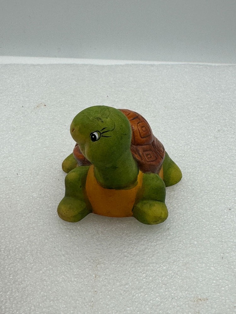 Vintage Kitschy Ceramic Turtle Figurine
