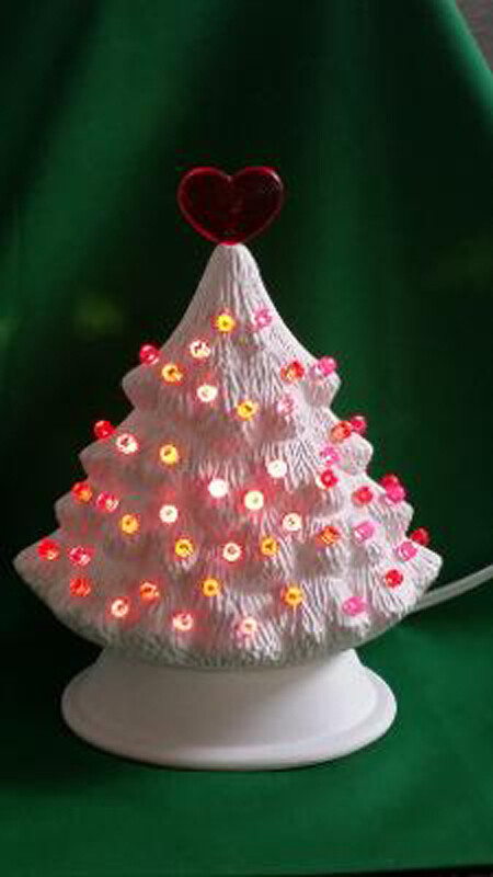 Ceramic Bisque~ Ready to Paint ~Valentine's Day Tree ~ lighting included