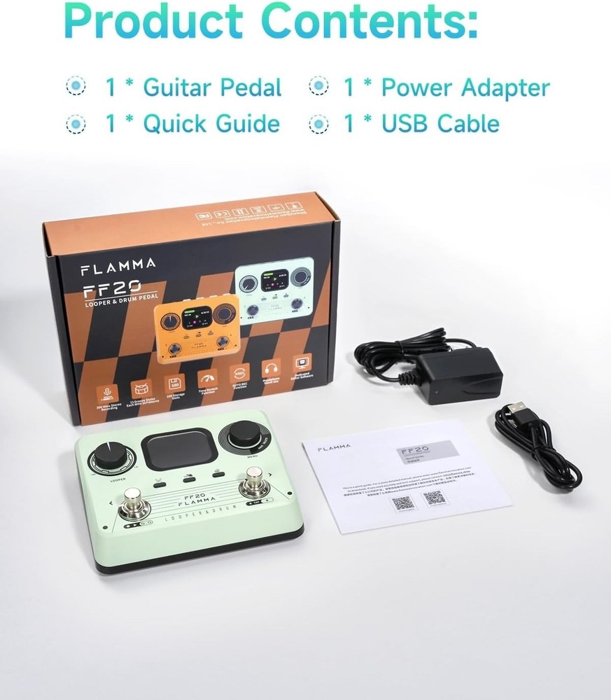 Multi-Function Looper Pedal with Drum Machine 300Min 220Grooves USB