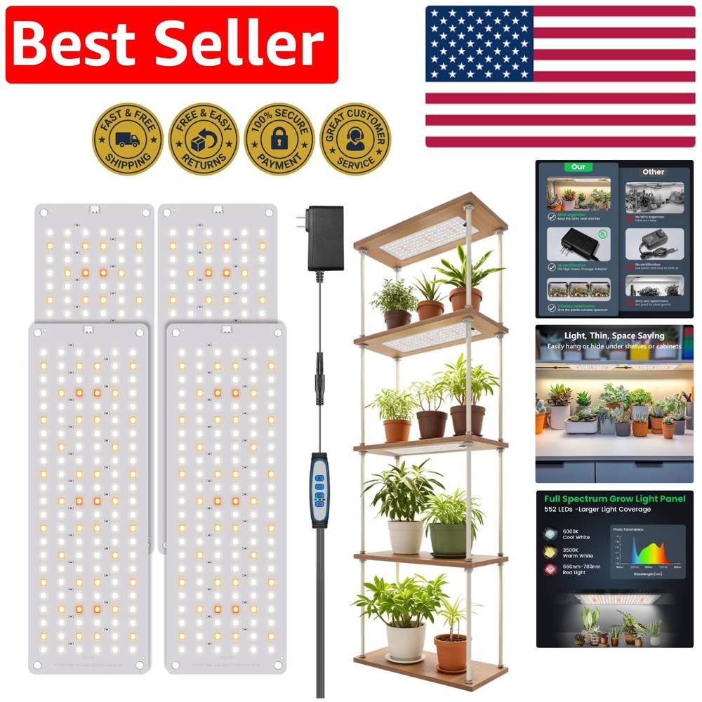 Smart Controller 4-Panel Grow Light with 3 Color Modes for Seedling Success