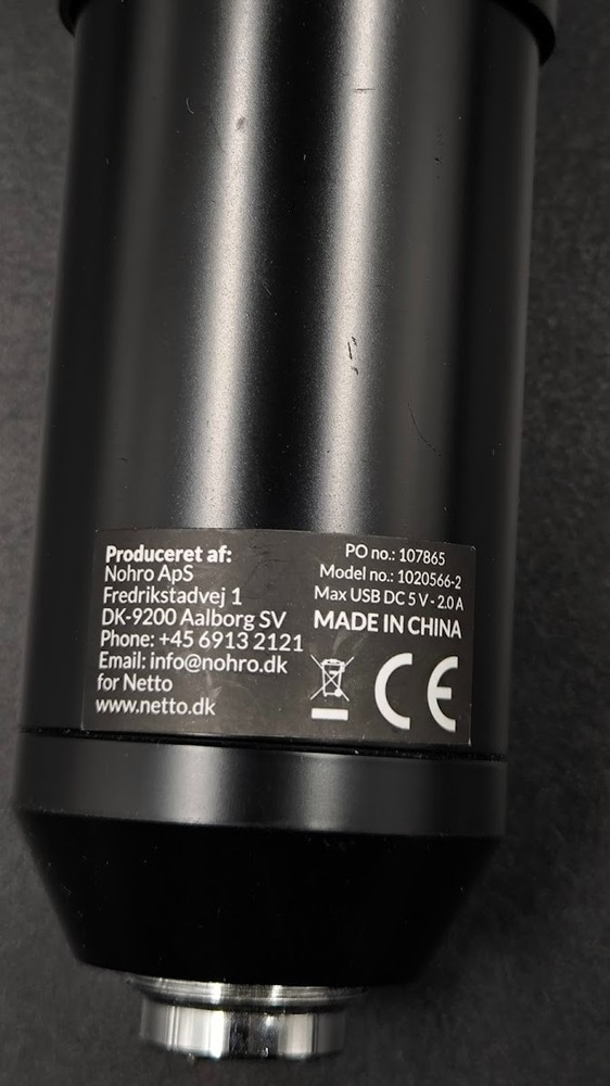 Nohro ApS 1020566-2 Microphone Used Working Black