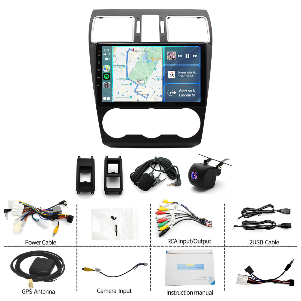 For WRX 2015 2016 2017 9" Wireless Apple CarPlay Android auto Radio GPS Player