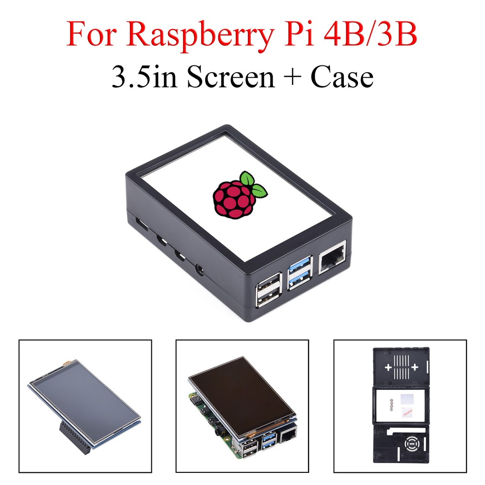 3.5 inch Touch Screen + ABS Case Enclosure For Raspberry Pi 4 Model 4B/3B