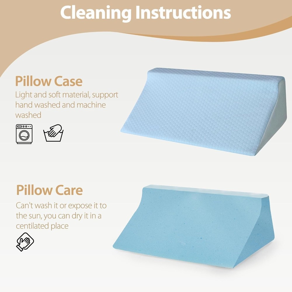 Wedge Pillow for Side Sleeping, Memory Foam Back Pillow Positioners for Side ...