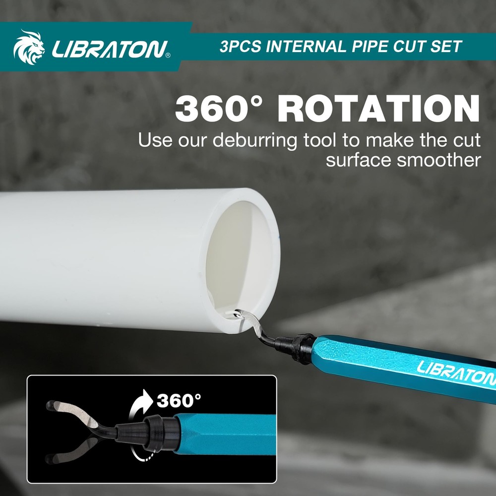 Inside Pipe Cutter for PVC Pipe, Internal Plastic Cutter Plumbing Tools Set w...