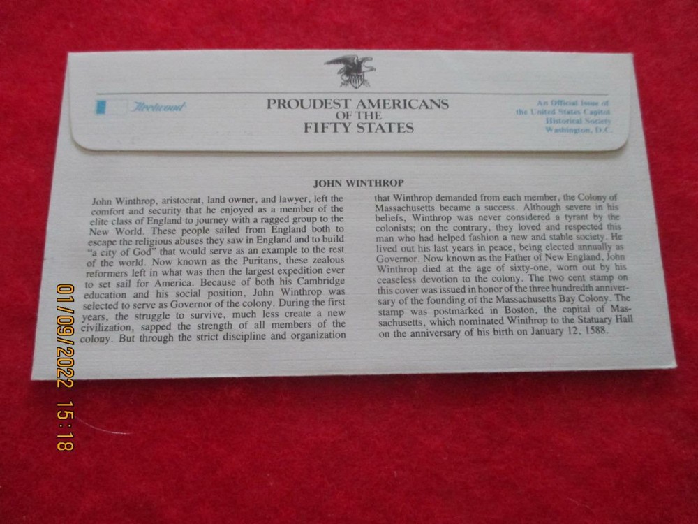 Massachusetts: 7 Various First Day Covers