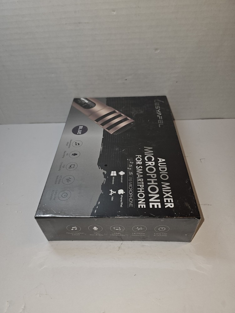 LESYAFEL Microphone for iphone with Desktop Tripod Plug&Play,Android,PS4 Blue