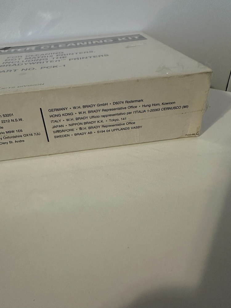 BRADY printer cleaning kit part no.pck-1 NOT MATRIX PRINTERS
