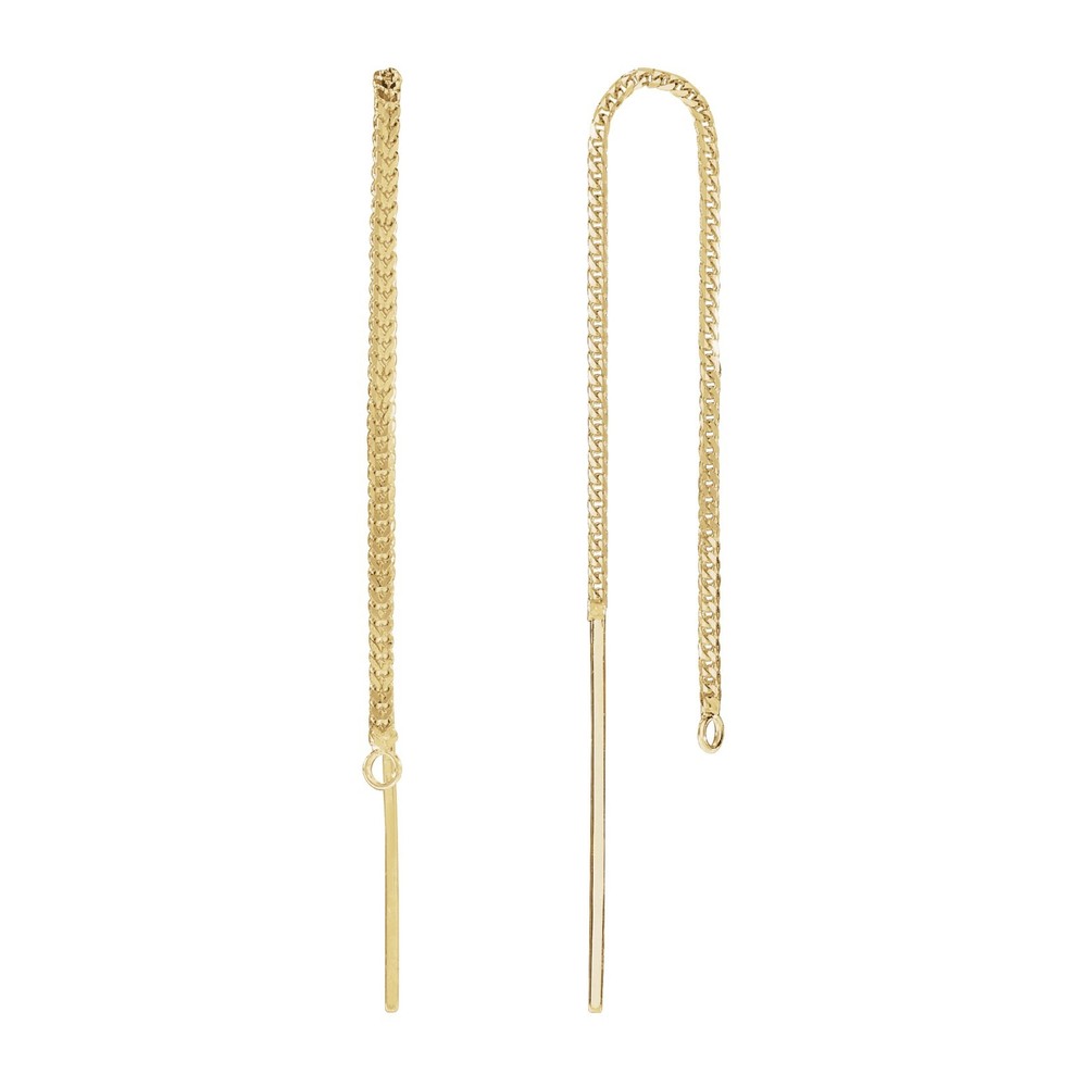 14K Solid Gold Franco Chain Ear Threader