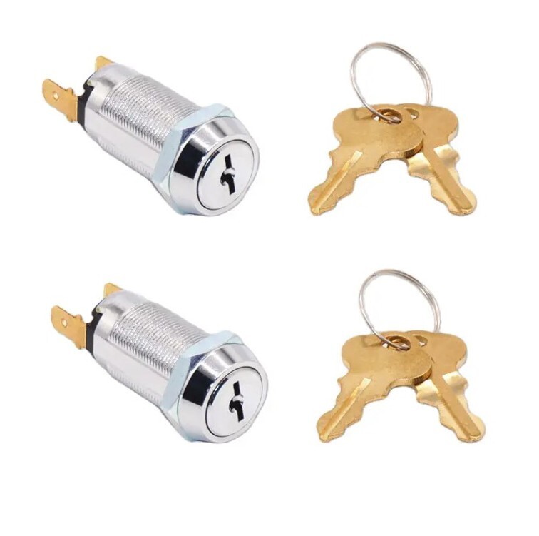 2 Momentary Switch Lock Electrical Barrel Switch Key Removable in Off Position