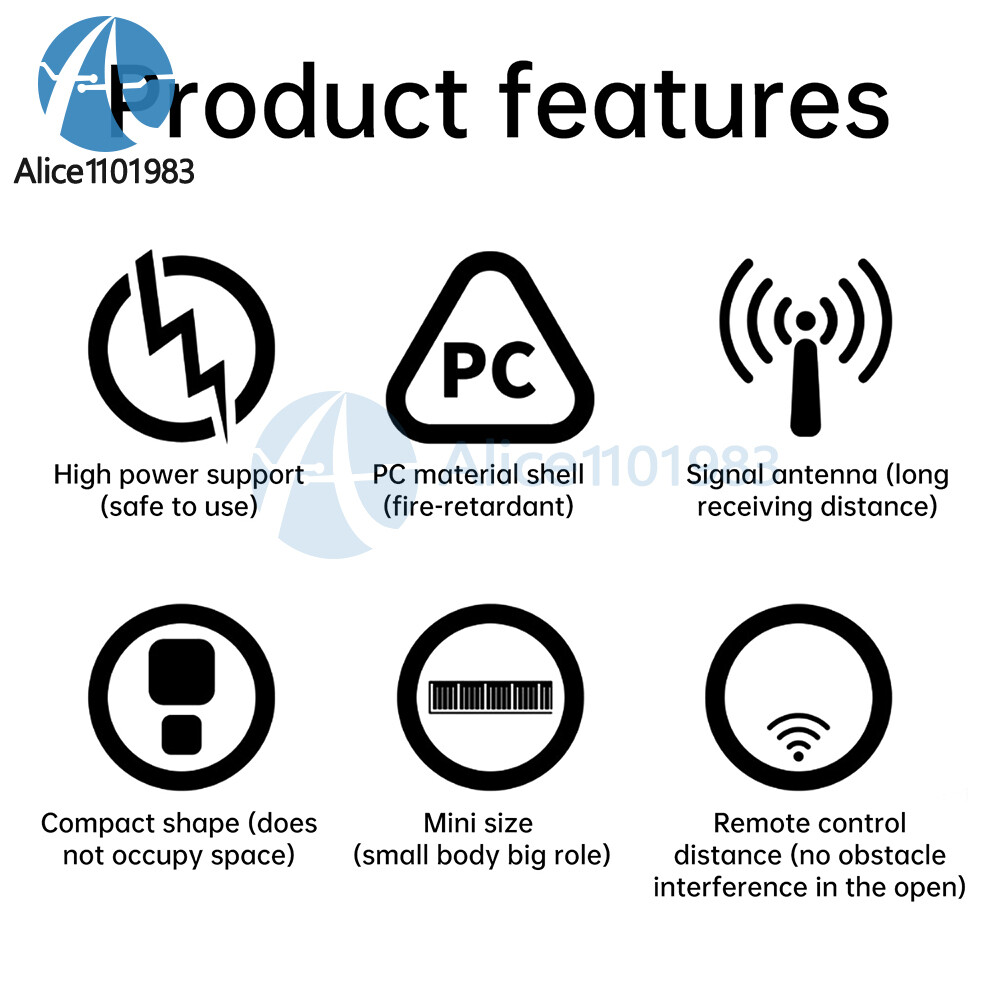 AC85-250V Wireless Remote Control Light Switch Transmitter For Water Pump Lamp