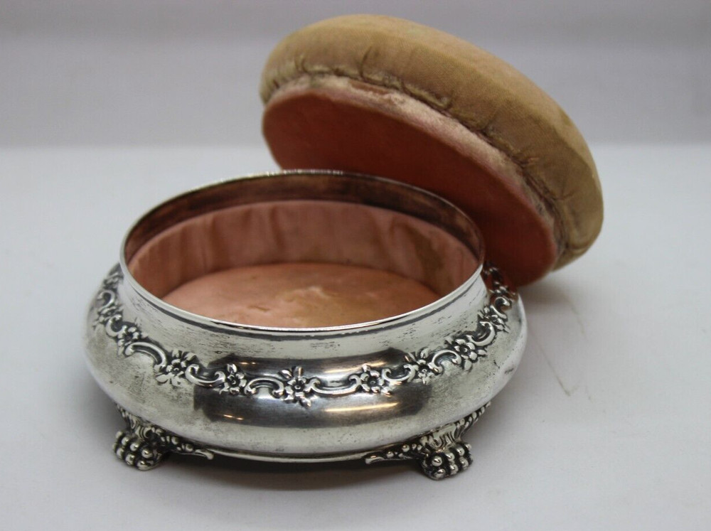 Tiffany & Co 3" Blush & Silver Solid Powder Box 12809 c.1896 (142g)