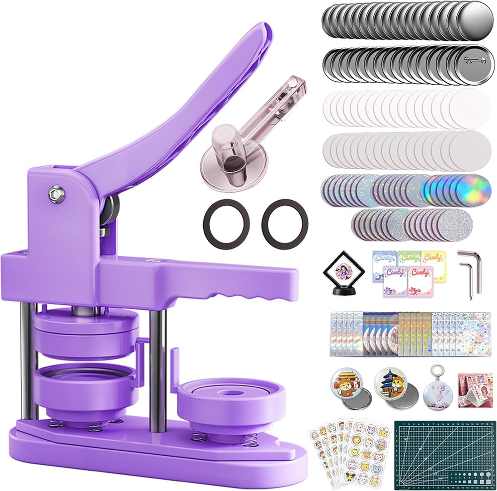 58Mm Button Maker Machine Kit, Installation-Free Button Pin Maker & Pin Maker Ma