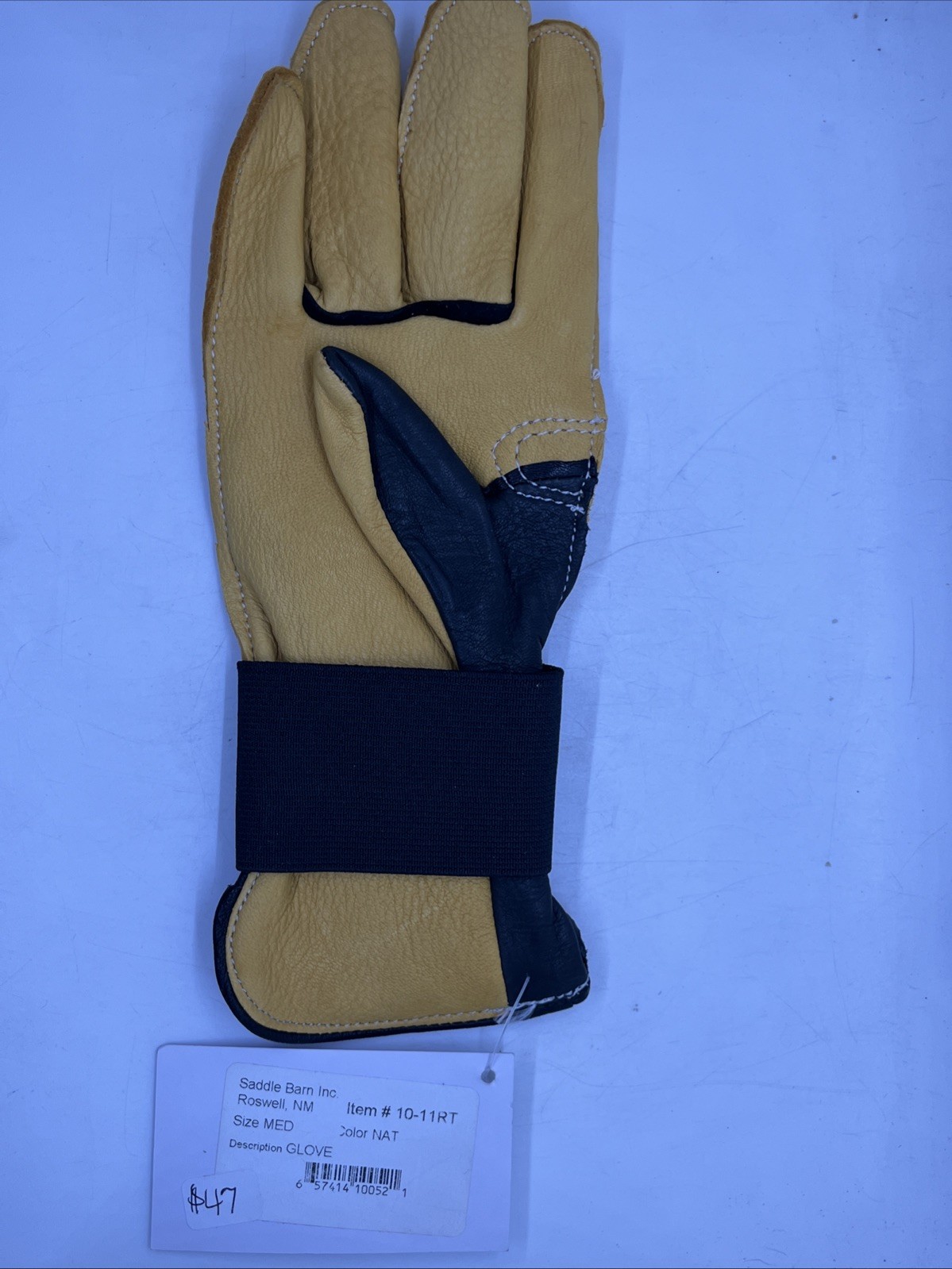 New Saddle Barn Glove Size Youth Medium Right Bull Riding Bronc Roughstock Gold