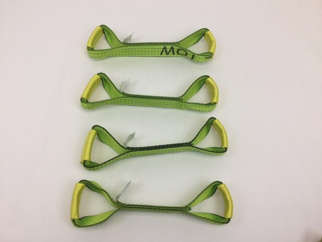 8 pt Kit 14 Hi-VIZ TECNIC Webbing Rollback / Flatbed Car Tie-Down w/ Chain Tails