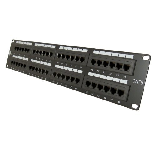 Vertical Cable Cat6 48 Port 19" Horizontal Rackmount 2U Patch Panel