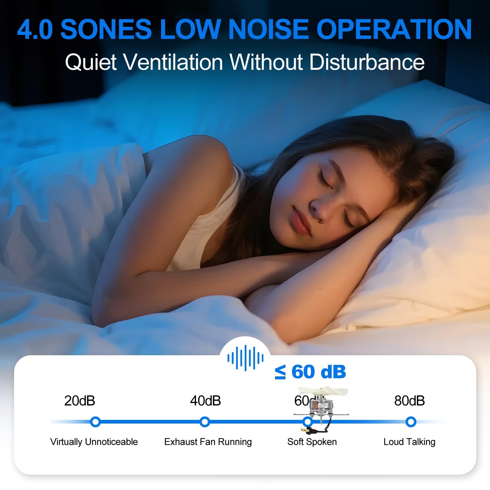 S99080199 Bathroom Exhaust Motor 80 CFM 4.0 Sones Vent Fan Motor Attic Fan Repla