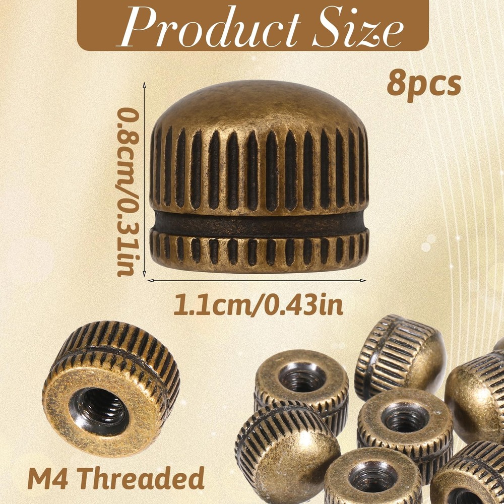 M4 Screw Caps for Light Fixture 8 Pcs Threaded Cap Nuts Ceiling Light Screw Cap