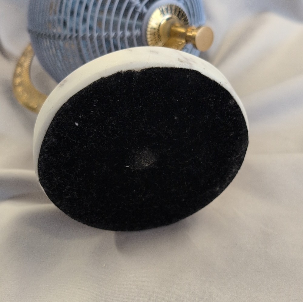 Decorative Tabletop Globe Blue Gold Metal Marble Base