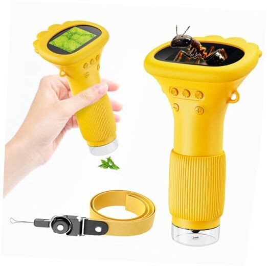 Portable Digital Microscope for Kids, Pocket Handheld Microscope Camera Orange