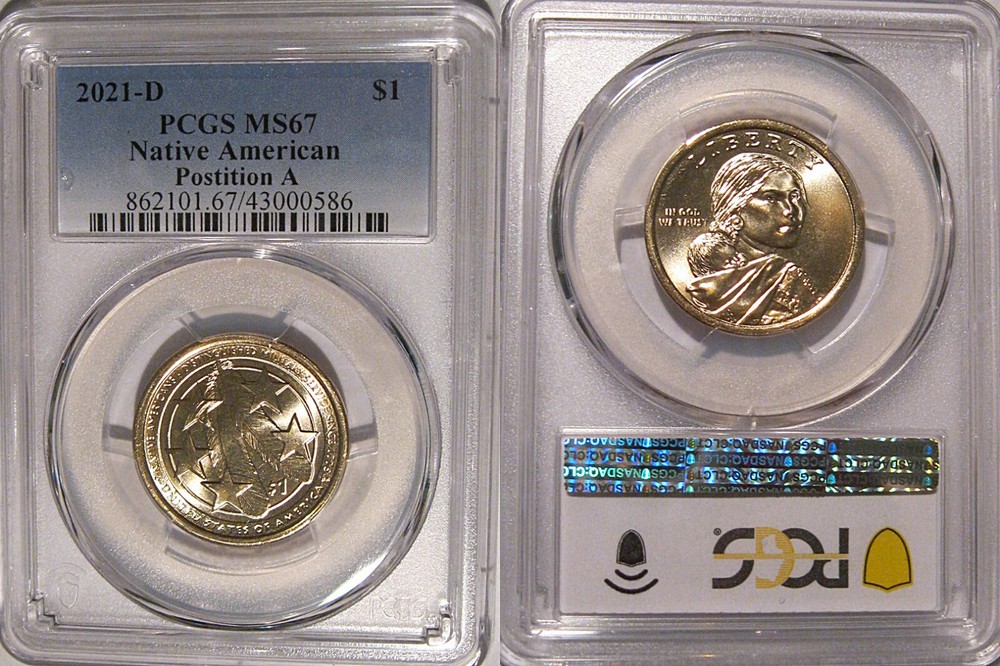 2021 D Native Sacagawea Dollar $1 PCGS MS67 Position A