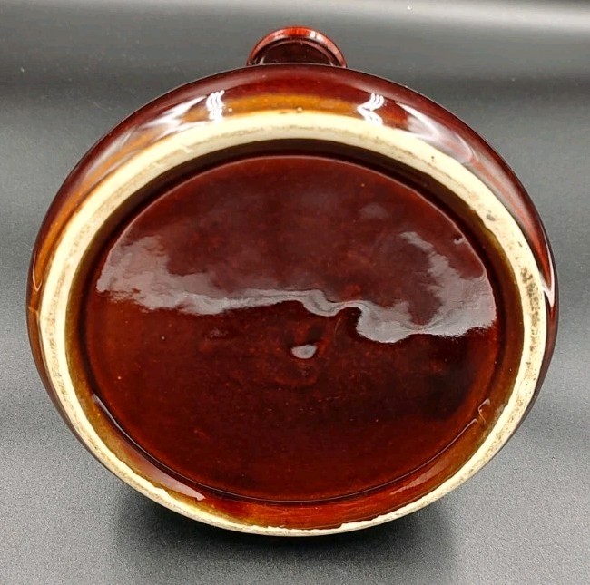 MCM Brown Drip Glaze Pottery Beaker Vase