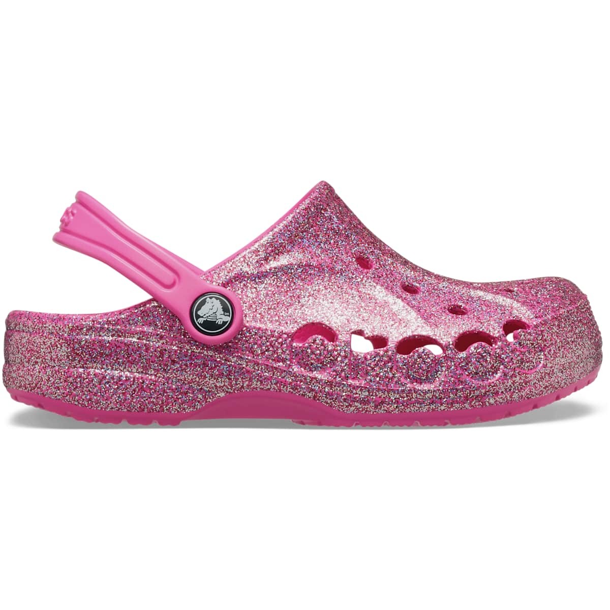 Crocs Kids Baya Glitter Clog – Lightweight, Glitter Finish, Pivot Heel Strap