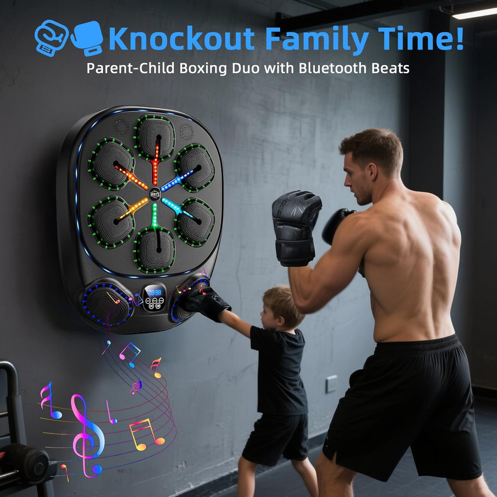 Music Boxing Machine with LED Lights & Bluetooth Speaker – Interactive Punching