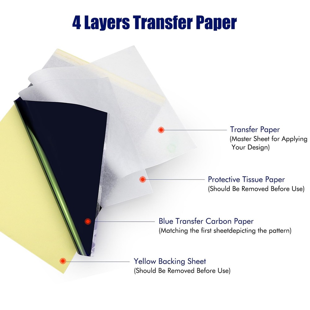 Tattoo Transfer Paper, 50 Sheets Stencil Paper 50PCS