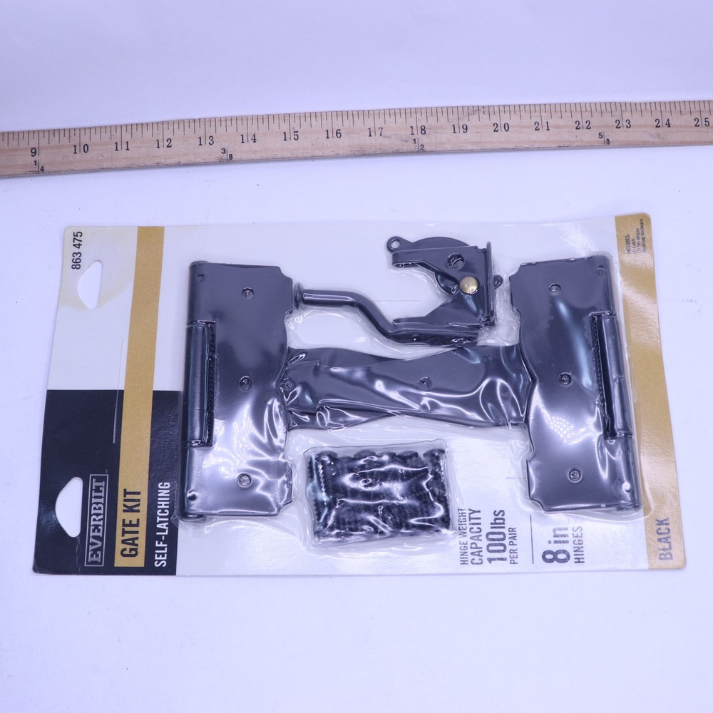 Everbilt Black Decorative Gate Hinge and Latch Set