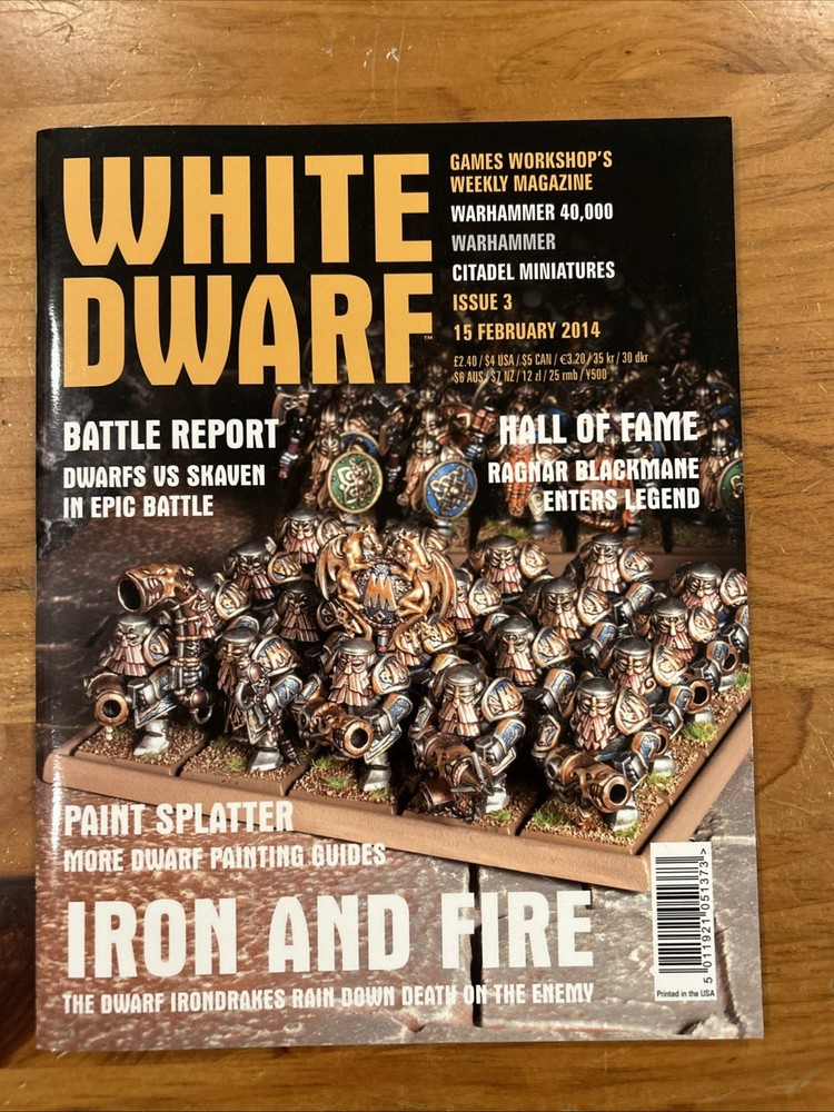 WARHAMMER MAGAZINE WHITE DWARF ISSUE 3 Feb 15 2014 Iron And Fire