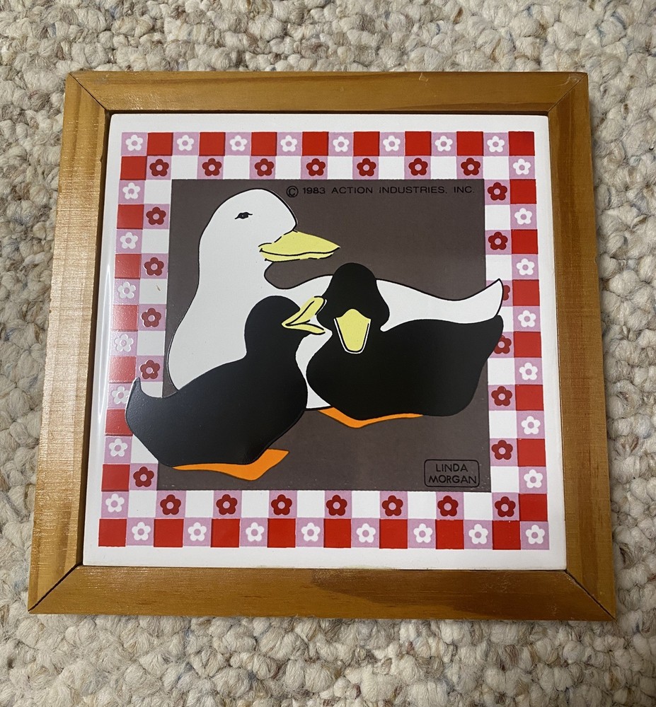 3 Vintage Gailstyn-Sutton Framed Ceramic Wall Hangings