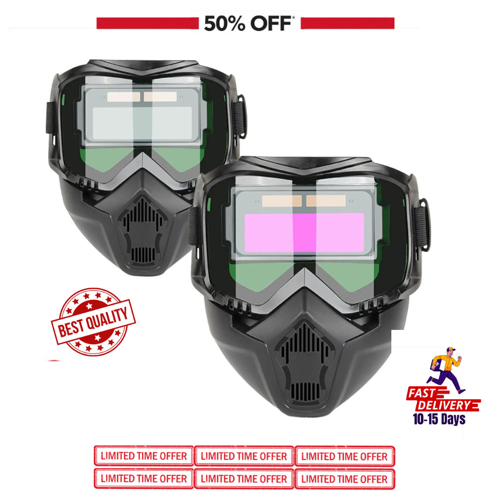 Professional Auto-Darkening Welding Mask with Breathable Adjustable Face Shield