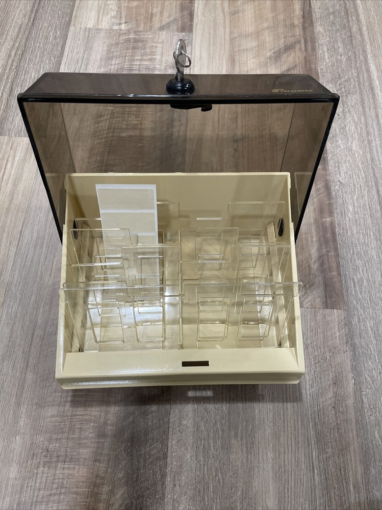 Fellows Lockable 3.5” Floppy diskette double tray holder storage box with keys