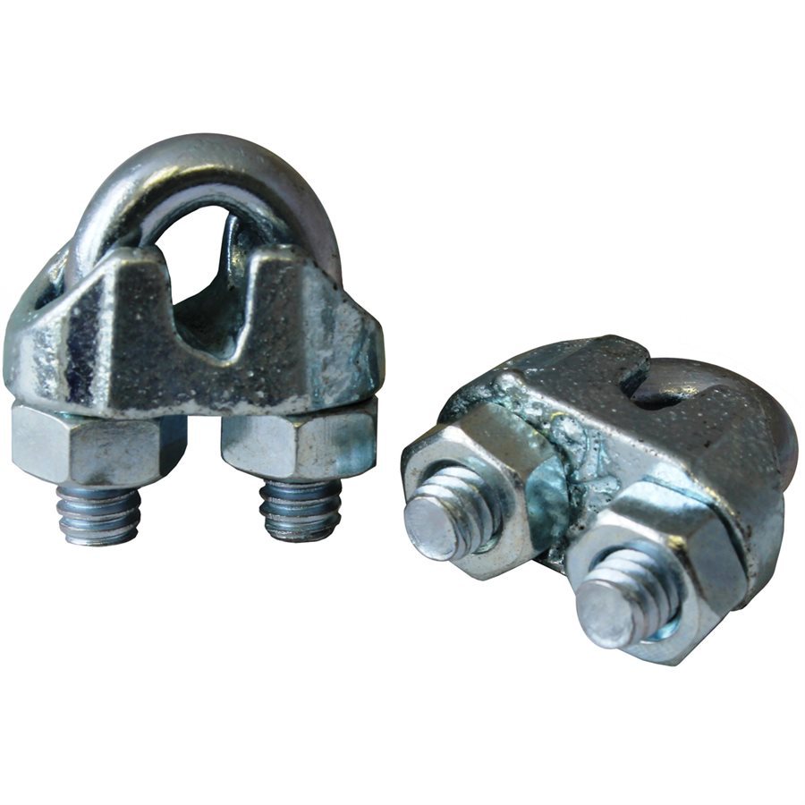 12  Malleable Zinc Plated  Wire Rope Cable Clips, 1/2"