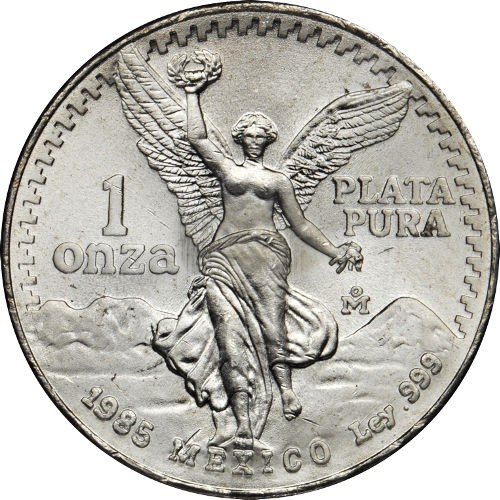 1985 1 oz Mexican Silver Libertad Coin